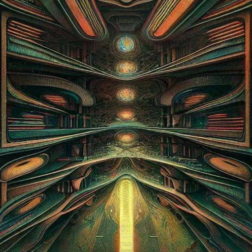 Image similar to extremely psychedelic beautiful brutalist architecture infected by night. intricate, elegant, highly detailed, extremely lifelike photorealistic digital painting, artstation. steichen, gaston bussiere, tom bagshaw, brutalist cyberpunk alphonse mucha. elegant minimalism. anatomically correct. sharp focus. brutalism. surreal lush cosmic hallucination