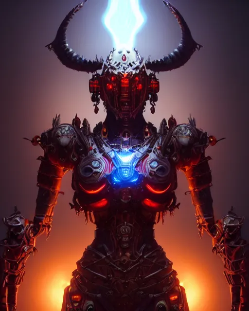 Prompt: diablo action game robot shaman by artgerm, greg rutkowski, cgsociety and beeple highly detailed, sharp focus, cinematic lighting, illustration, art, octane render, unreal engine lumen, very coherent. cinematic, hyper realism, high detail, octane render, 8 k