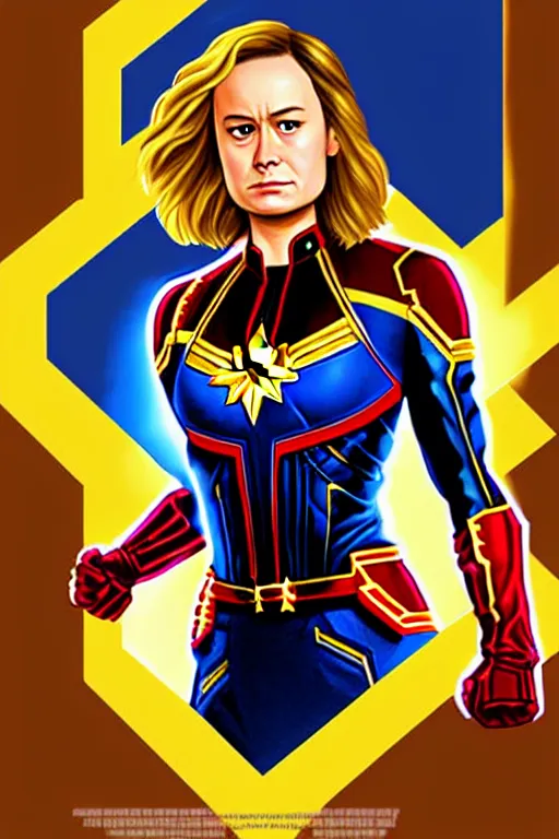 Prompt: Brie Larson as Captain Marvel high quality digital painting in the style of Greg Hildebrandt