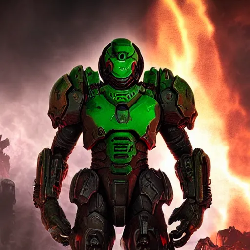 Image similar to doom slayer from doom eternal, photography