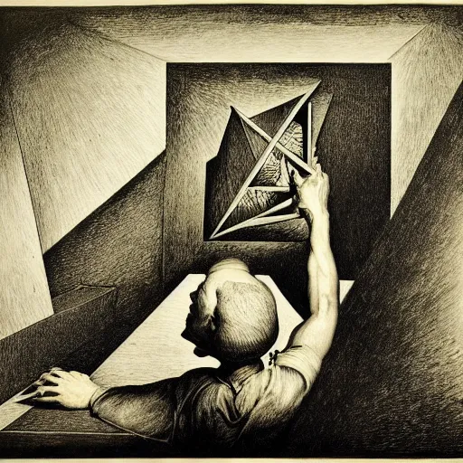 Image similar to lithography on paper secret artifact conceptual figurative post - morden monumental dynamic portrait by goya and escher and hogarth, illusion surreal art, highly conceptual figurative art, intricate detailed illustration, controversial poster art, polish poster art, geometrical drawings, no blur