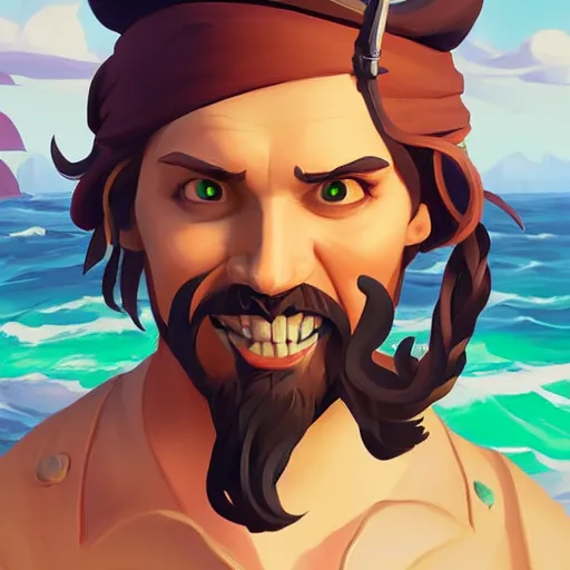 Image similar to painting jack the pirate on sea of thieves game avatar hero mermaid smooth face median photoshop filter cutout vector behance hd by jesper ejsing, by rhads, makoto shinkai and lois van baarle, ilya kuvshinov, rossdraws, illustration, art by ilya kuvshinov and gustav klimt