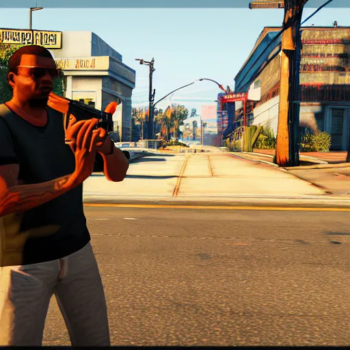 Prompt: still frame from the game grand theft auto 5