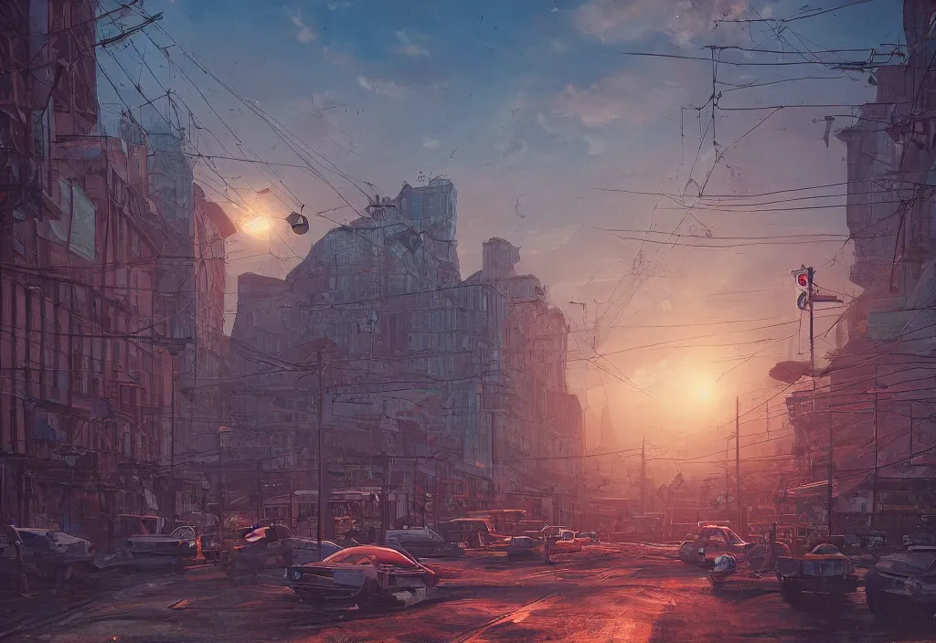 Image similar to winning photograph, street future old of 9 0 s russian cosmos city, art by greg rutkowsky, trending on artstation, cinematic lighting, filmic grain, golden hour, detailed, 4 k