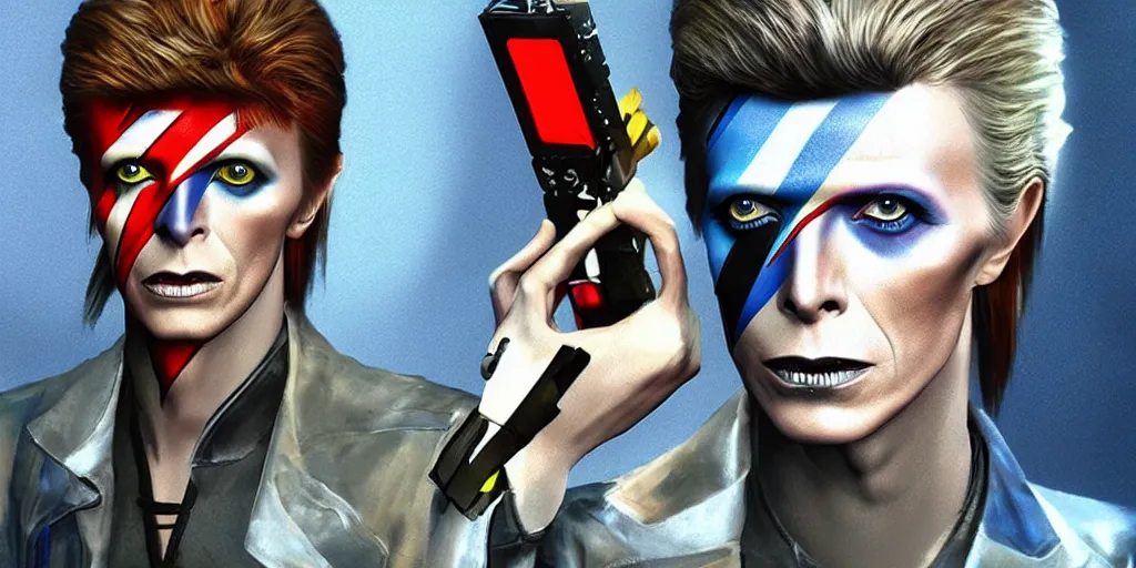 Prompt: “David Bowie as video game concept art”