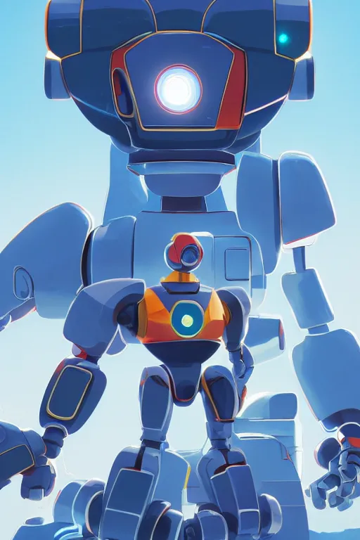 Image similar to metabots medabots medarotto medarot robot minimalist comics, behance hd by jesper ejsing, by rhads, makoto shinkai and lois van baarle, ilya kuvshinov, rossdraws global illumination ray tracing hdr radiating a glowing aura