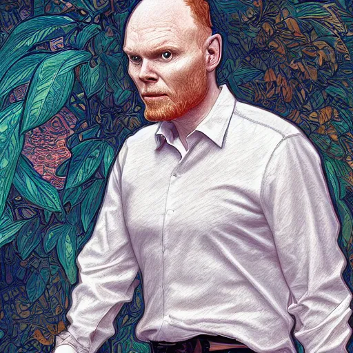 Image similar to Bill Burr wearing a nice shirt, intricate, elegant, highly detailed, digital painting, artstation, concept art, smooth, sharp focus, illustration, art by artgerm and greg rutkowski and alphonse mucha and loish and WLOP