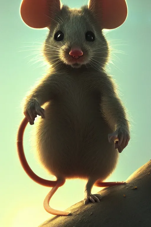 Image similar to portrait of a adorable mouse critter, dramatic lighting, cinematic, establishing shot, extremly high detail, photo realistic, cinematic lighting, post processed, concept art, artstation, matte painting, style by eddie mendoza, raphael lacoste, alex ross