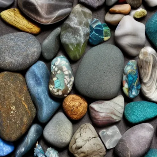 Prompt: Stones from the seabed from The Little Mermaid