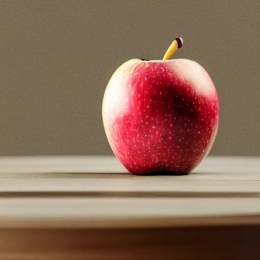 Image similar to a depth image of an apple on a table, lidar scan, depth map, pointcloud