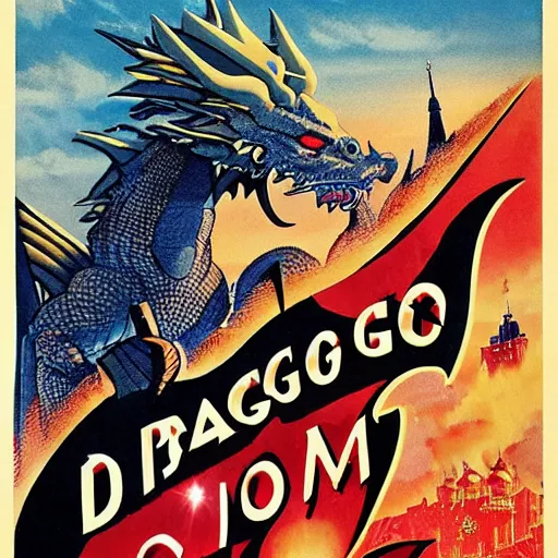 Image similar to poster for movie about Dragon Invasion of Moscow,