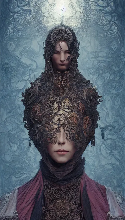 Image similar to seventh seal, fame of thrones, lord of daggers, neon, fibonacci, sweat drops, intricate fashion clothing, insane, intricate, highly detailed, surrealistic, digital painting, artstation, concept art, smooth, sharp focus, illustration, Unreal Engine 5, 8K, art by artgerm and greg rutkowski and alphonse mucha