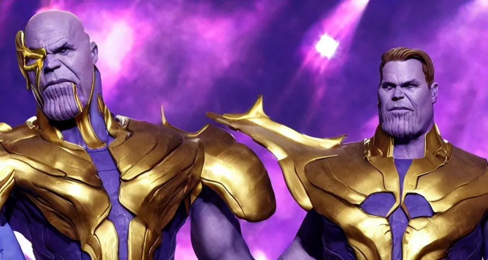 Prompt: thanos performing in the eurovision