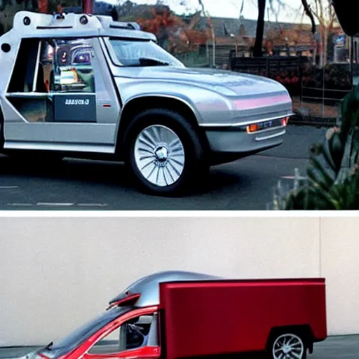 Image similar to tesla cybertruck in back to the future