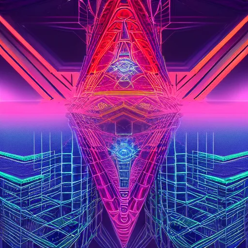 Image similar to matte painting of the sacred geometry of cyberpunk, brilliant colors, extremely detailed, very very detailed, in the style of alena aenami by Alex grey, HD, 4k, 8k