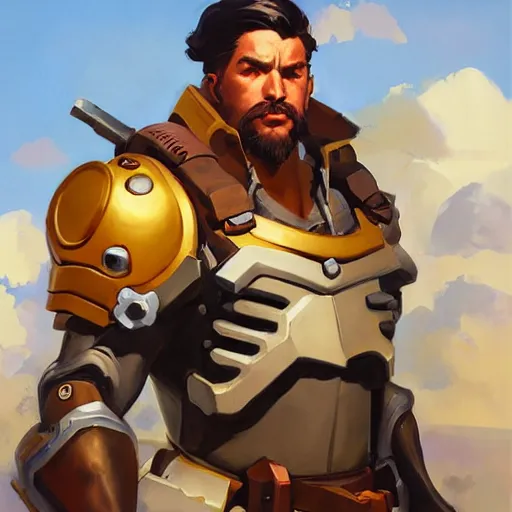 Image similar to greg manchess portrait painting of yujio as overwatch character, medium shot, asymmetrical, profile picture, organic painting, sunny day, matte painting, bold shapes, hard edges, street art, trending on artstation, by huang guangjian and gil elvgren and sachin teng