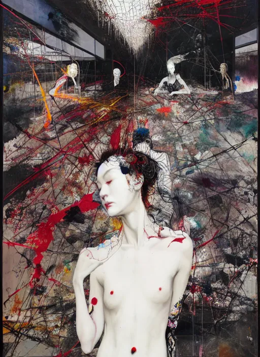 Image similar to entropy is the natural order of the universe i simply catalyze the process, a brutalist designed, gothic, rich deep colours, painted by francis bacon, adrian ghenie, james jean and petra cortright, part by gerhard richter, part by takato yamamoto. 8 k masterpiece