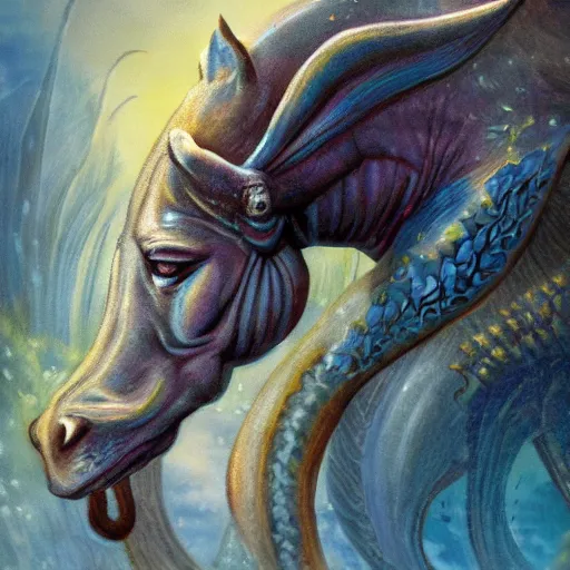 Prompt: a hippocampus, fantasy art,