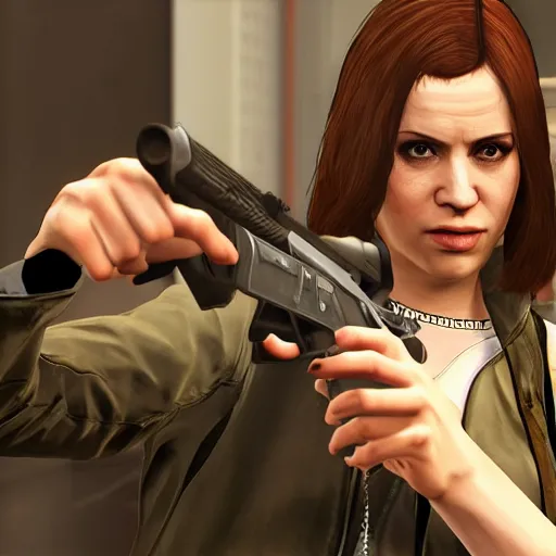 Image similar to Grand theft auto VI official screenshots, project america, female protagonist, highly detailed, photorealism, AR,