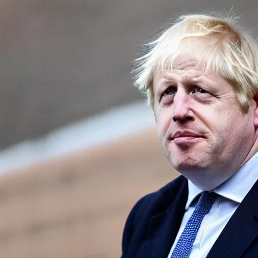 Prompt: Boris johnson with extremely saggy face skin