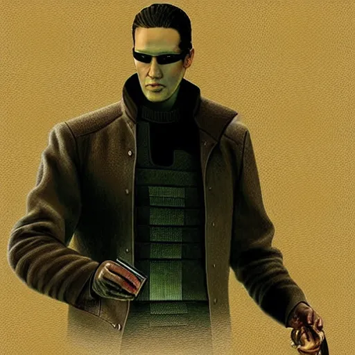 Image similar to a man walking into the matrix, concept art, illustration, highly detailed, artwork