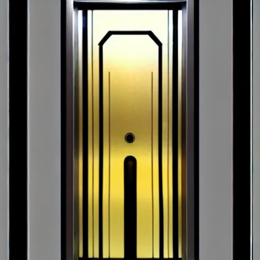 Image similar to hyper realistic art - deco sci - fi door