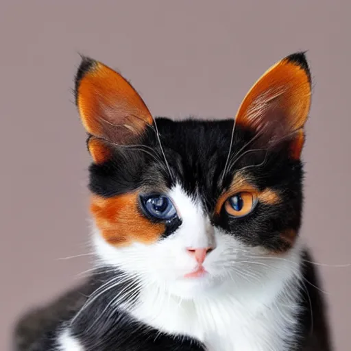 Image similar to a calico cat as a plush toy