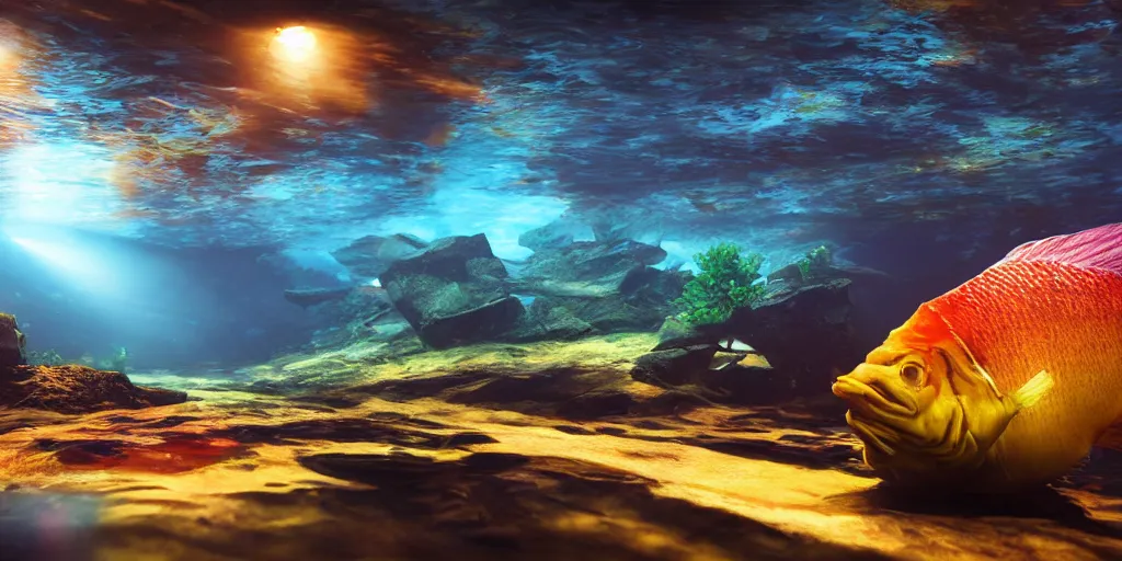 Prompt: fish rgb, unreal 5, hyperrealistic, realistic, photorealistic, dynamic lighting, highly detailed, cinematic landscape, studio landscape, studio lighting