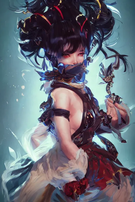 Image similar to soulless Bjork in a blade and soul spinoff artbook rendered by the artist Max Berthelot, Hyung tae Kim, Jiyun Chae, Lê Long, Joe Madureira, trending on Artstation by Hyung tae Kim, artbook, Stanley Artgerm Lau, WLOP, Rossdraws , James Gurney