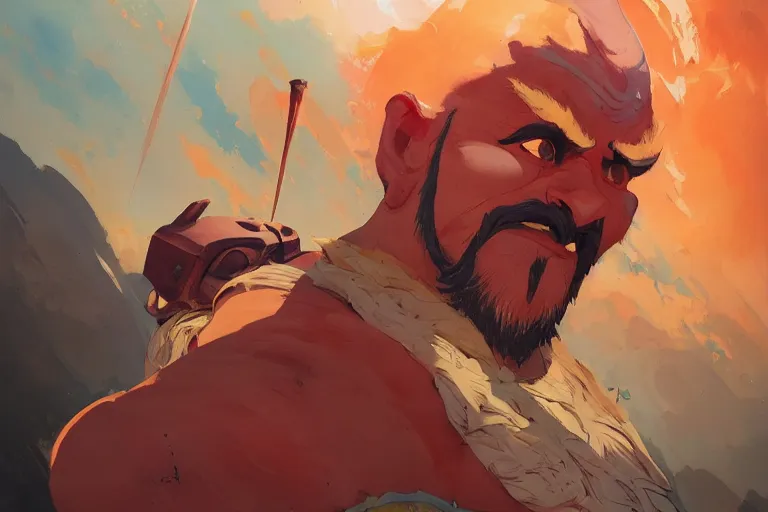 Image similar to portrait of ravana, official fanart behance hd artstation by jesper ejsing, by rhads, makoto shinkai and lois van baarle, ilya kuvshinov, ossdraws, cel shaded and by feng zhu and loish and laurie greasley, victo ngai, andreas rocha, john harris