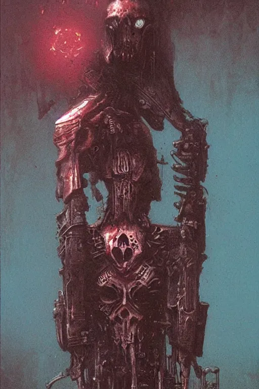 Image similar to warhammer 4 0 k cyberpunk cultist by beksinski, high detail hyperrealistic