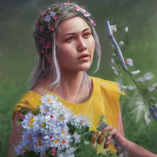 Prompt: midsommar 3, oil painting, ultradetailed, artstation, ultradetailed, digital painting, ultradetailed