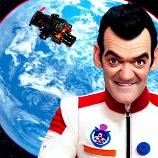 Image similar to robbie rotten as an austronaut