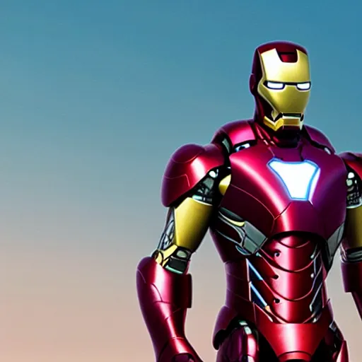 Prompt: iron man in pink armor