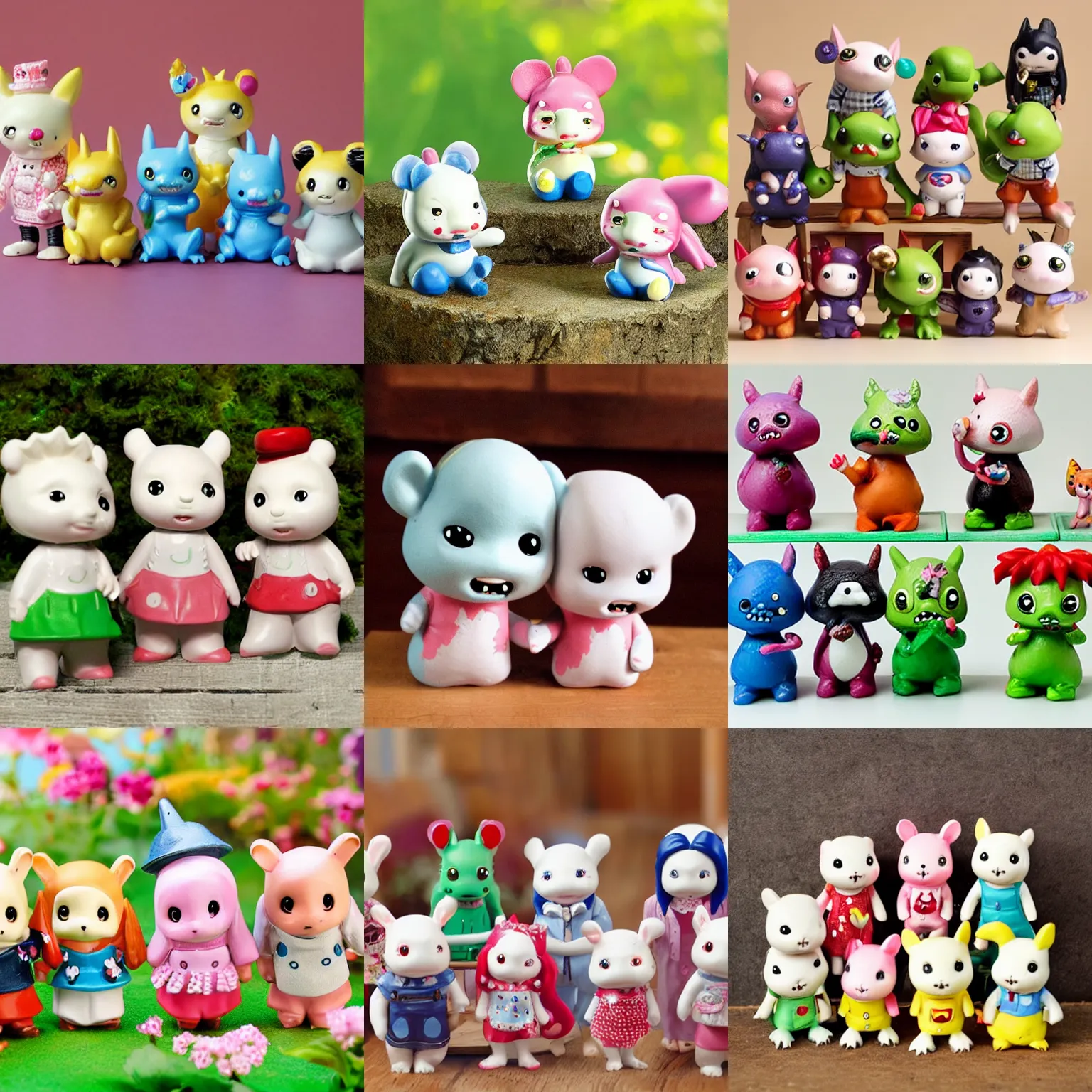 Prompt: cute monsters figurine in the style of sylvanian families