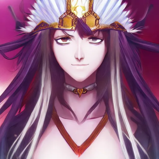 Prompt: portrait of scathach skadi, anime fantasy illustration by tomoyuki yamasaki, kyoto studio, madhouse, ufotable, trending on artstation