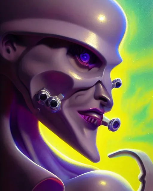 Image similar to peely from fortnite, character portrait, portrait, close up, highly detailed, intricate detail, amazing detail, sharp focus, vintage fantasy art, vintage sci - fi art, radiant light, caustics, by boris vallejo