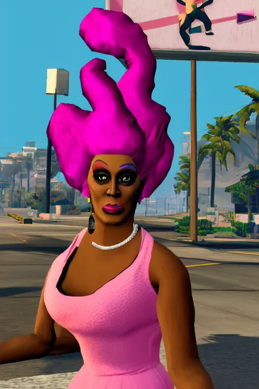 Prompt: drag queen in gta vice city,'