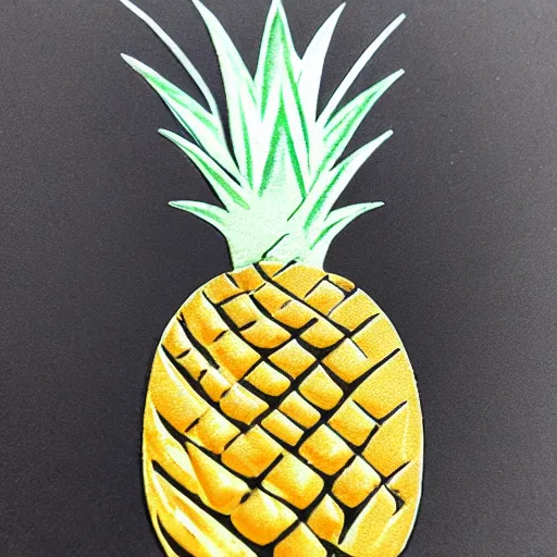 Image similar to image of a pineapple, banknote engraving art