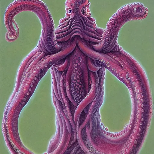 Image similar to full body portrait of a tentacle warrior, by wayne barlowe