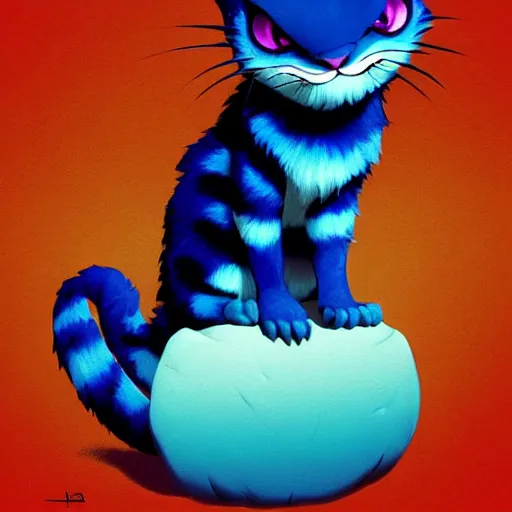 Image similar to a bluish black cheshire cat photoshop filter cutout vector, behance hd by jesper ejsing, by rhads, makoto shinkai and lois van baarle, ilya kuvshinov global illumination