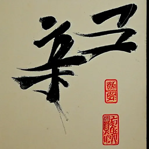 Prompt: a piece of chinese calligraphy