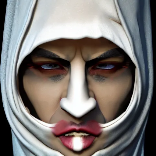 Prompt: a digital art close up portrait of hooded bard with porcelain mask in style of d & d character, handsome warlock with magic character sheet, light clown makeup, 4 k, ultra detail, volumetric lighting, unreal engine, octane render, grimdark