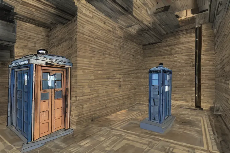 Prompt: tardis in half life alyx