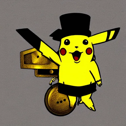 Image similar to Pikachu in a steampunk style