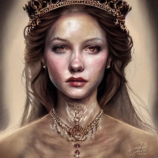 Prompt: portrait painting of a princess, ultra realistic, concept art, intricate details, eerie highly detailed