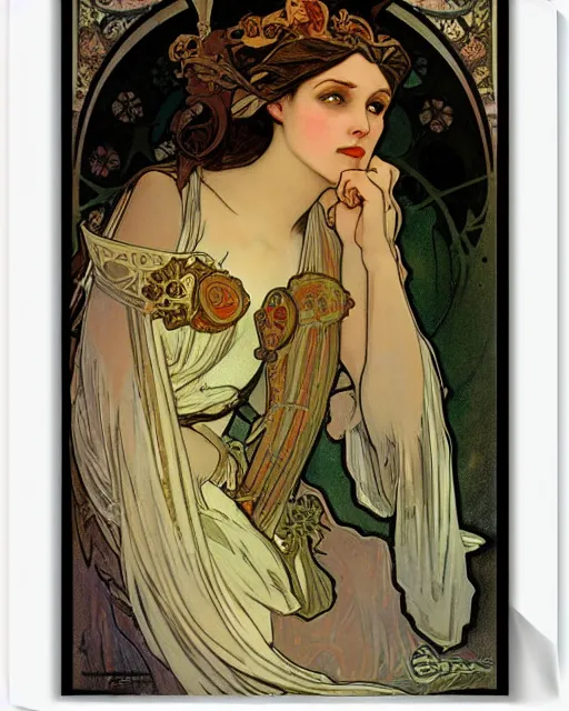 Image similar to an elf princess by Alphonse Mucha