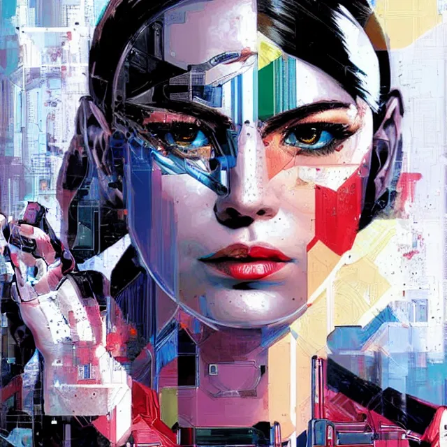 Image similar to portrait of a female android, by MARVEL comics and Sandra Chevrier, 8k