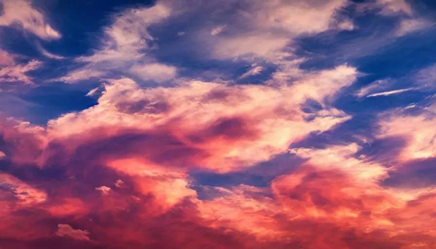 Image similar to clouds in the shape of a beautiful curvy woman, realistic, detailed, orange / pink sky, dreamy