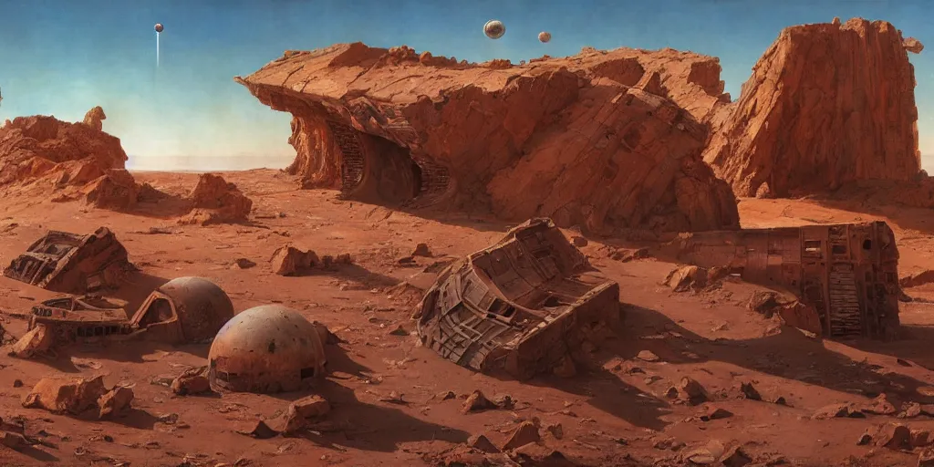 Image similar to supernova, neo brutalism space station ruins in the red desert, mars rovers, painted by steve mccurry, ruan jia, raymond swanland, lawrence alma tadema, zdzislaw beksinski, norman rockwell, jack kirby, tom lovell, alex malveda, greg staples